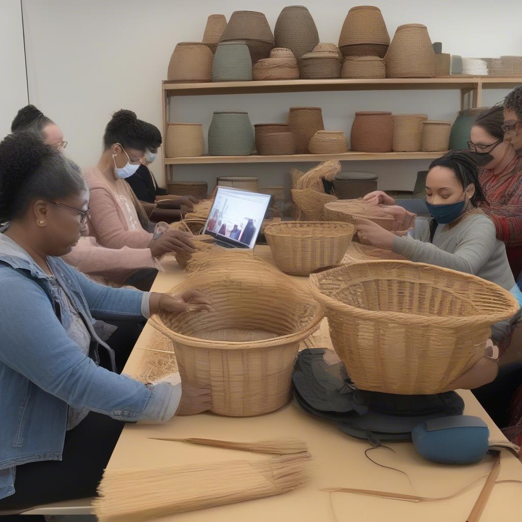 Online Basket Weaving Class in Session