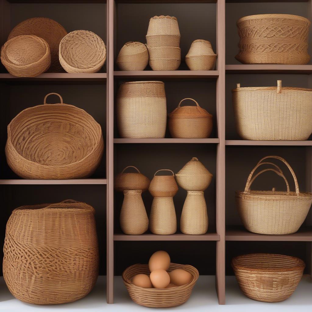 Variety of weaved bread baskets available on online marketplaces