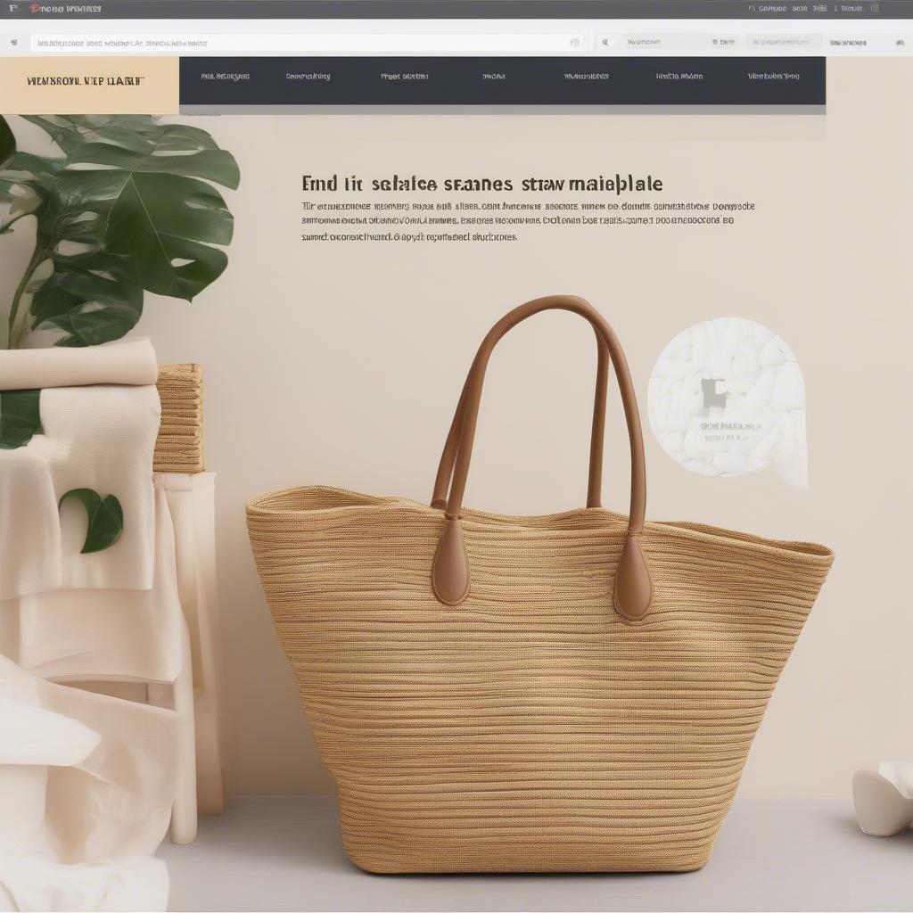 Browsing Woven Straw Bags on a Wholesale Online Marketplace