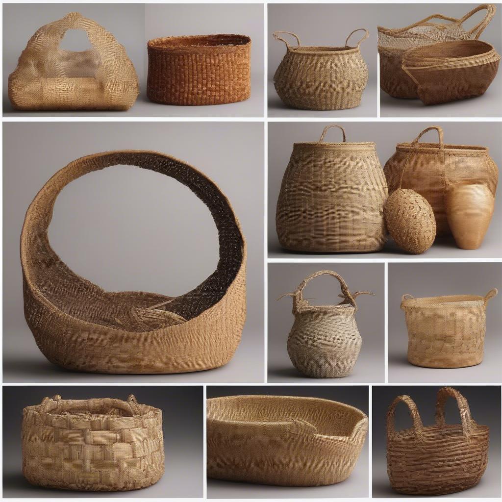 Examples of different open basket weave variations