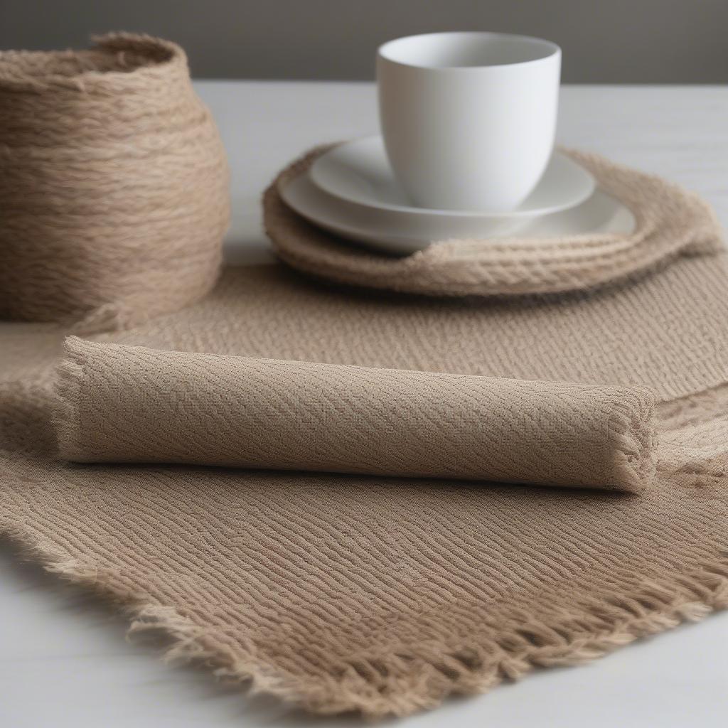 Open Weave Table Runner Materials: Jute, Linen, and Cotton