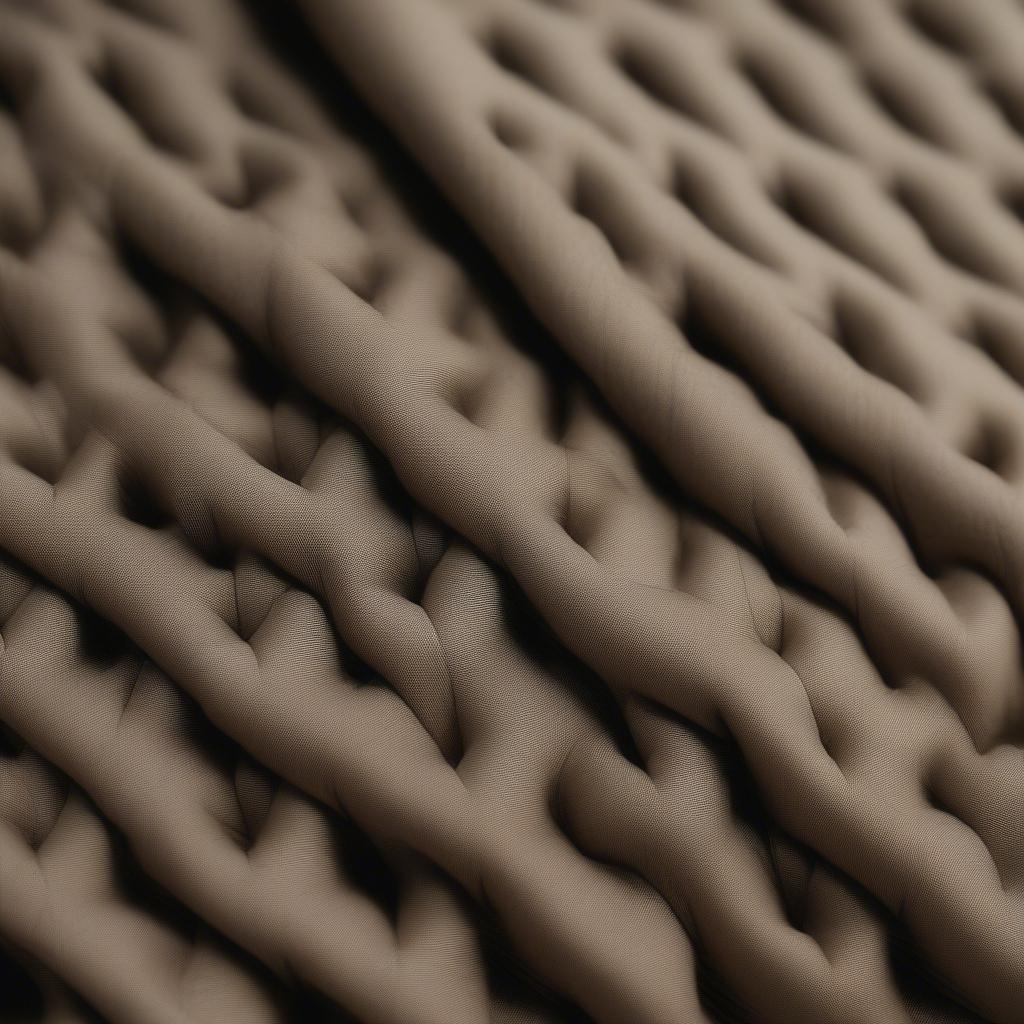 Extreme close-up of the black basket weave fabric