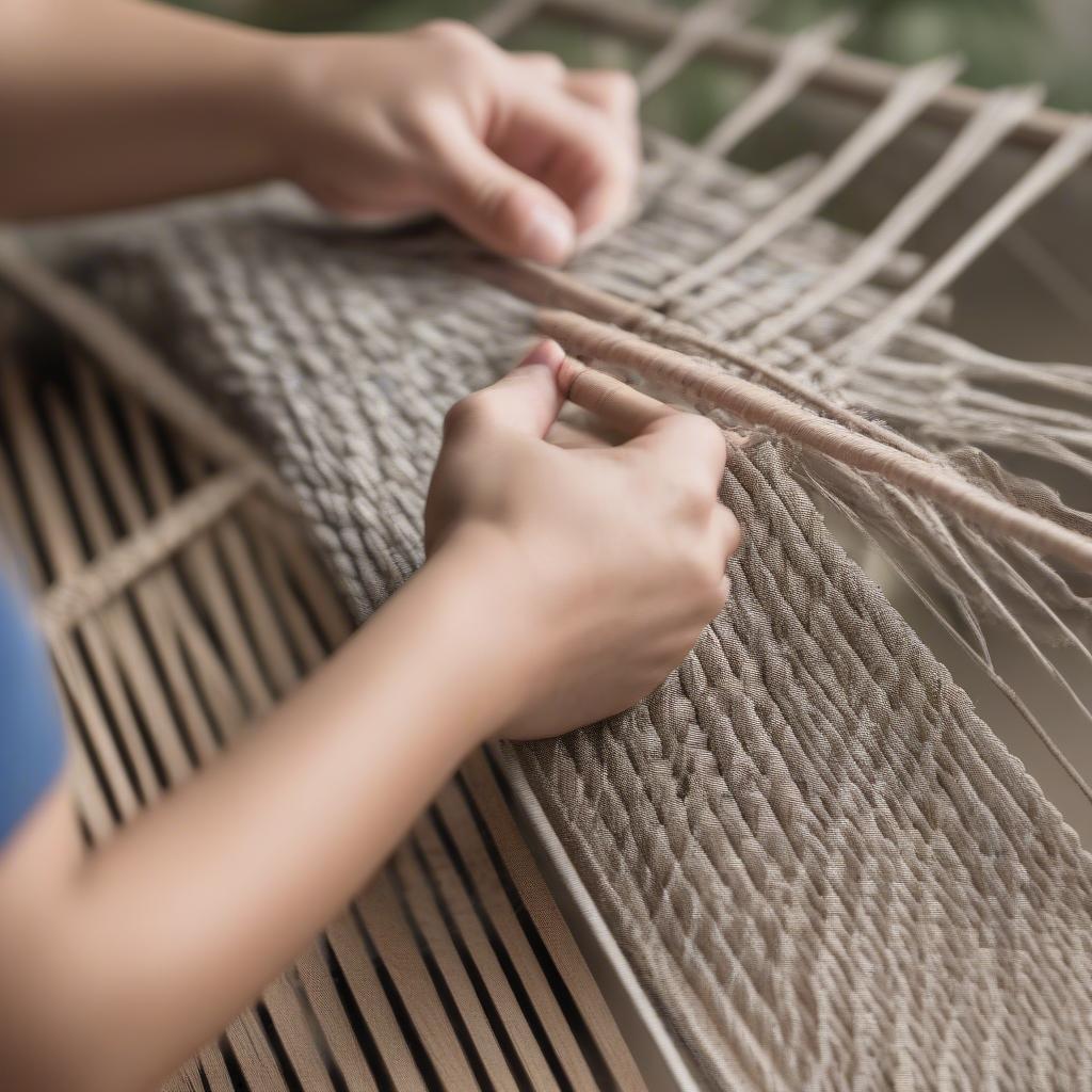 Mastering the Over-Under Weave for a Patio Chair Seat