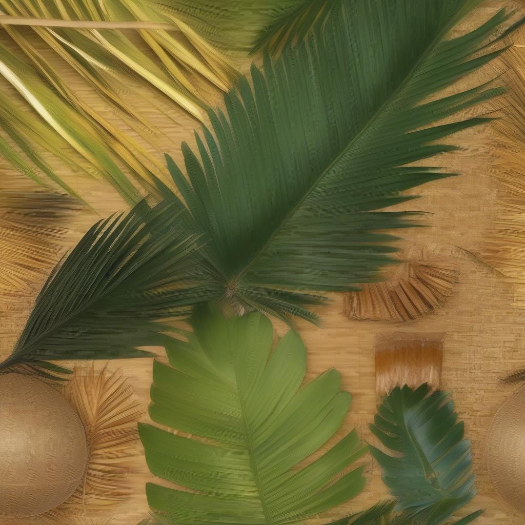 Palm Leaves Used for Basket Weaving