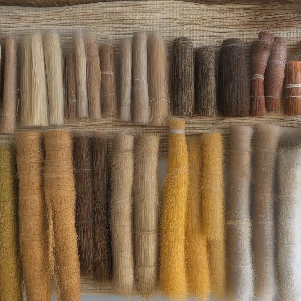 Different Palm Tree Strands for Basket Weaving