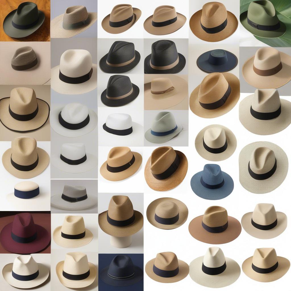 Different Styles of Panama Hats with Open Weave