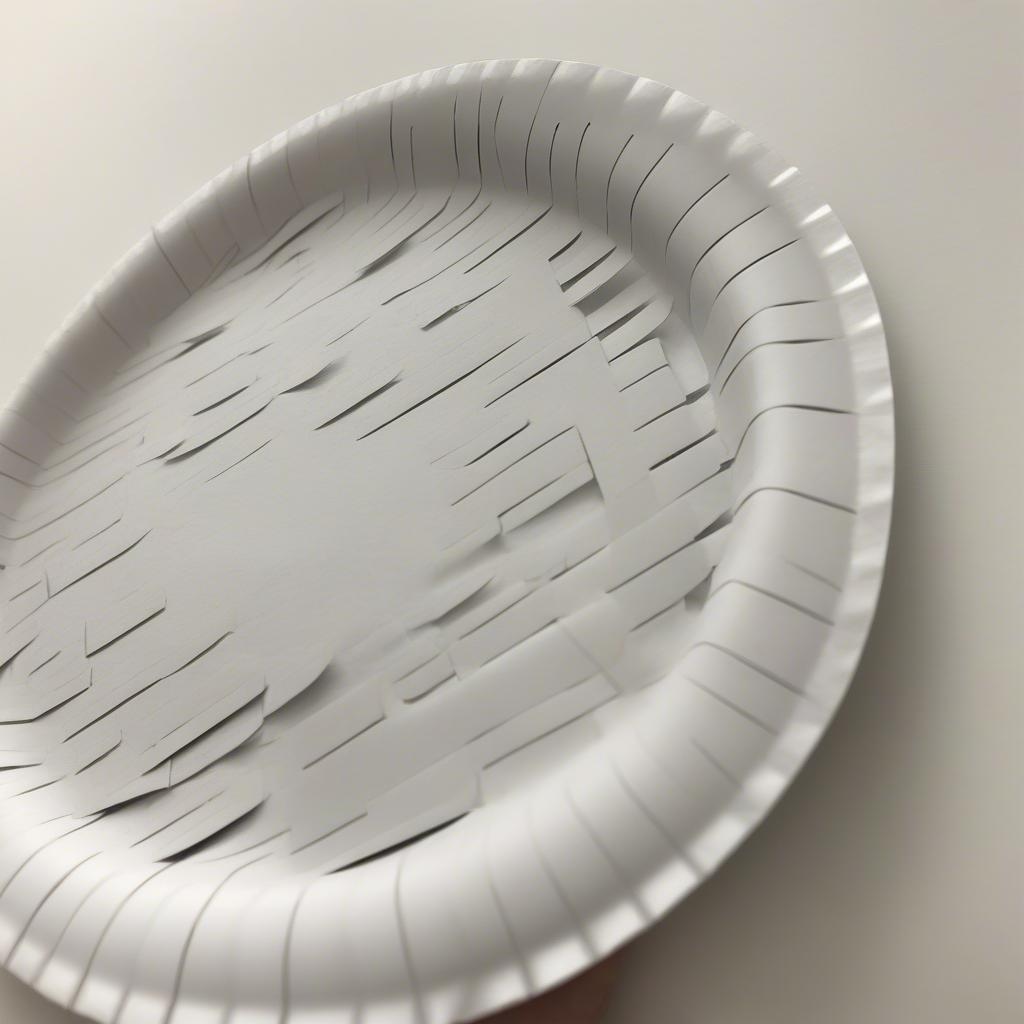 Example of a paper plate basket weaving template