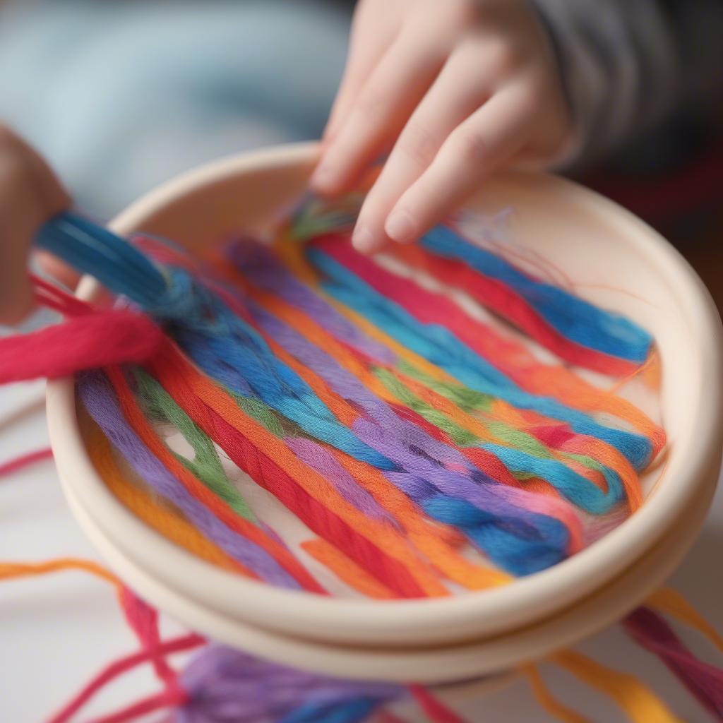 Paper Plate Basket Weaving Project