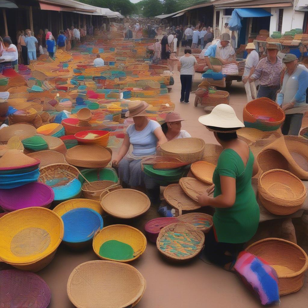 Vibrant Paraguayan Basket Market in Asunción