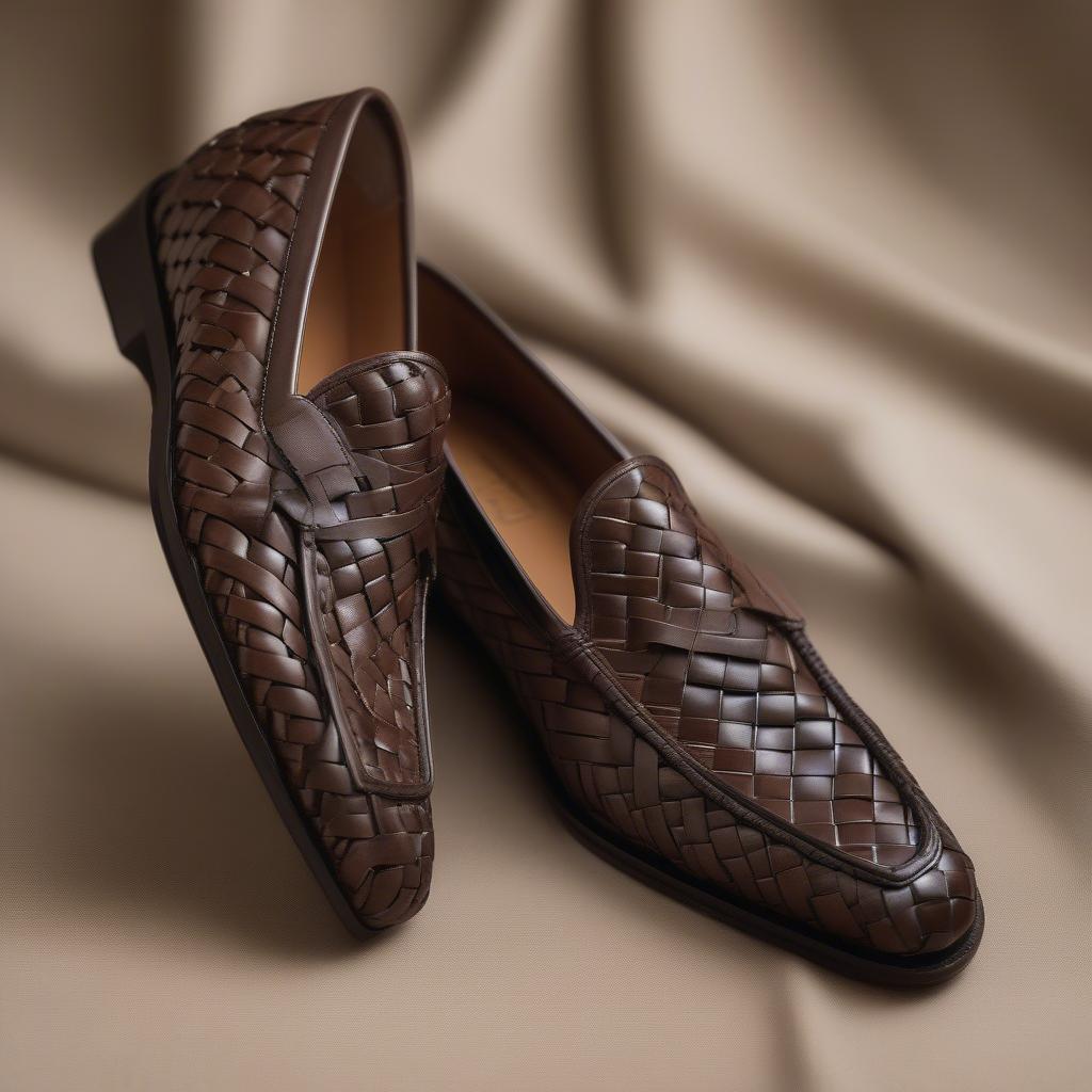 Close-up of the Basket Weave Pattern on the Parigi 6 Loafers