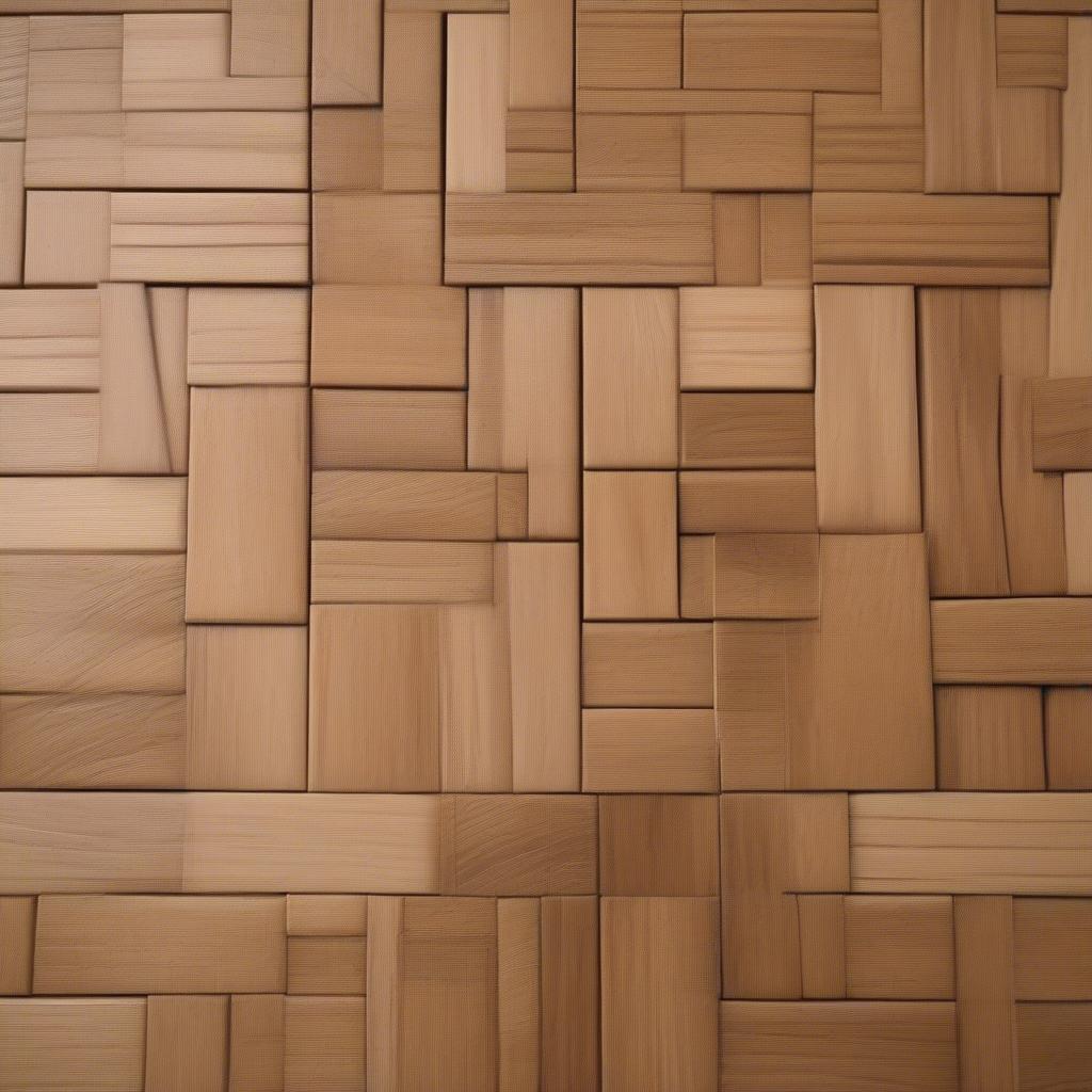 Parquet flooring showcasing the intricate basket weave pattern, created by arranging small wooden blocks in a specific interwoven design.