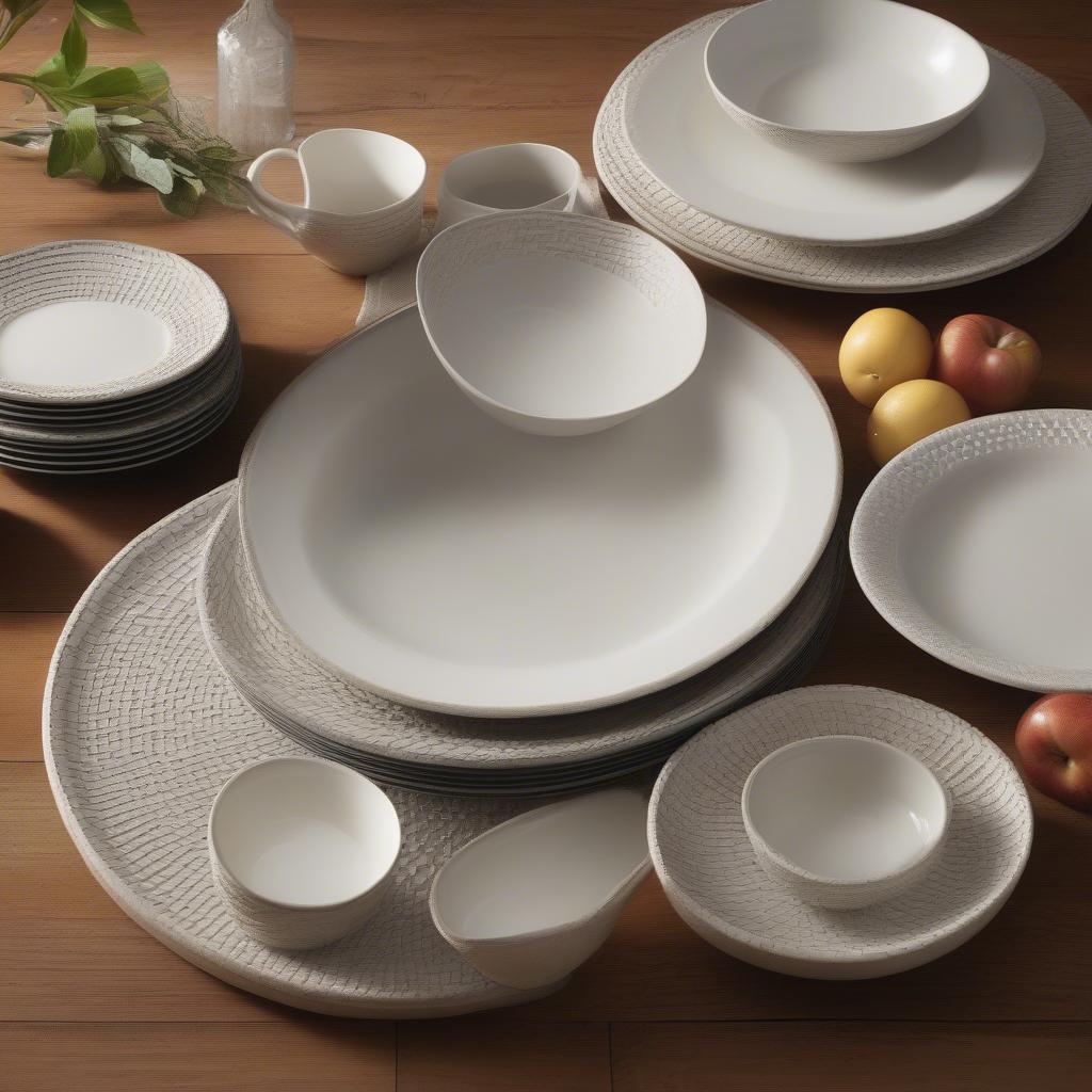 Pfaltzgraff Basket Weave Dinnerware Set