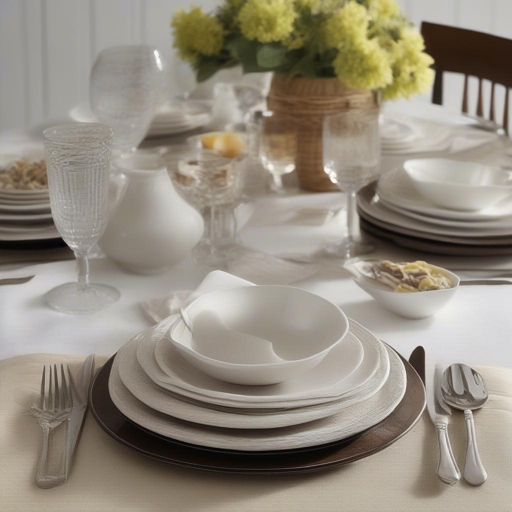 Pfaltzgraff Basket Weave Table Setting