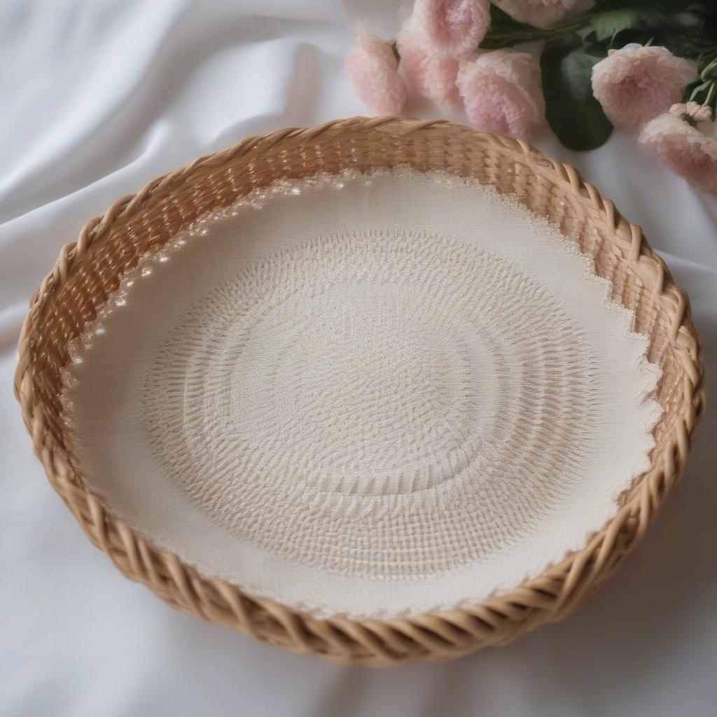 Pie Crust Basket with Knitted Border