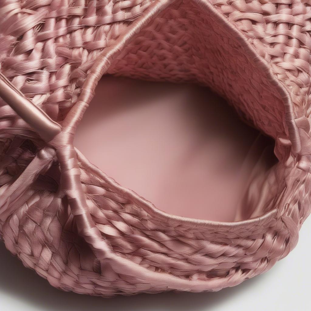 Pink Metallic Woven Bag Close-Up