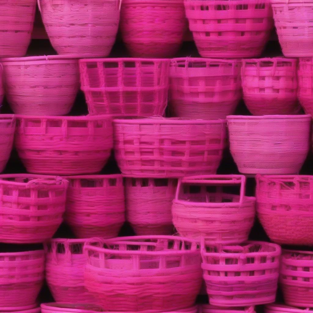 Pink Y Weave Baskets in Various Sizes and Styles