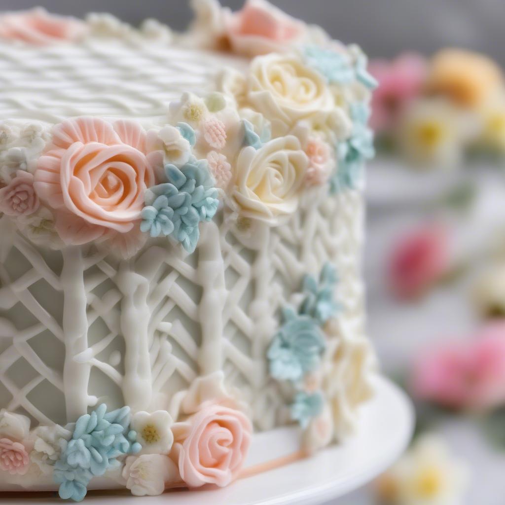 Piped icing cake handle