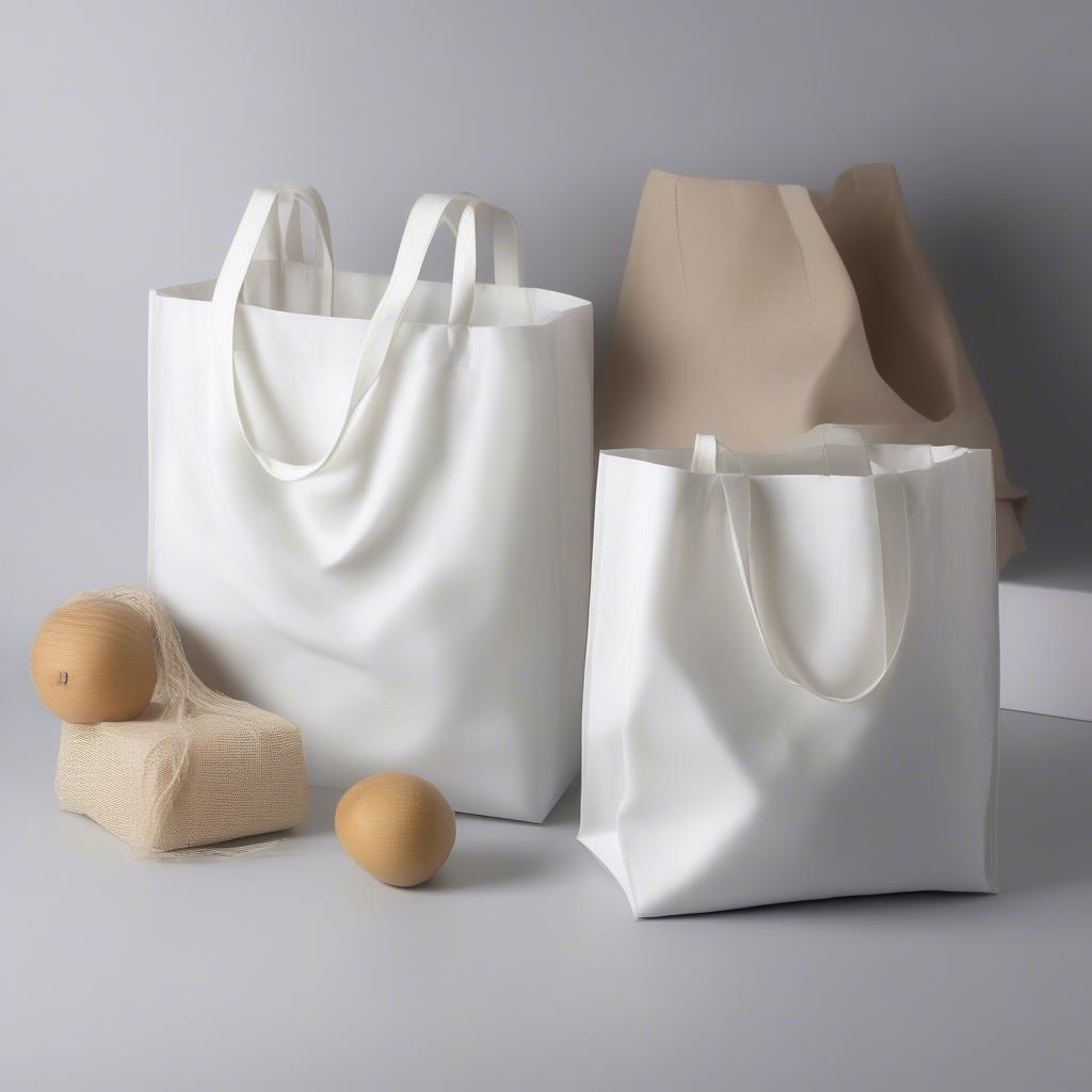 PLA White Non-Woven Shopping Bags