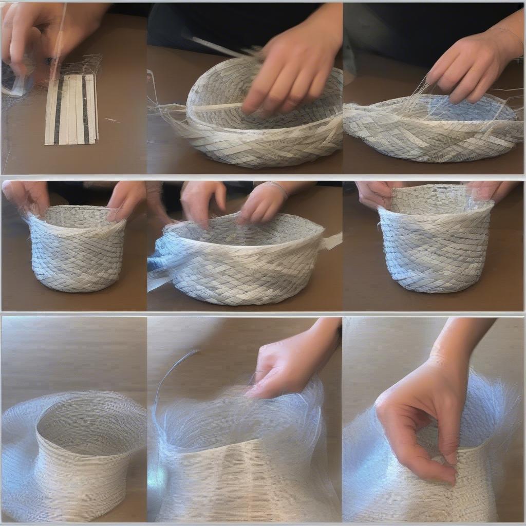 Weaving the Sides of a Plastic Bag Basket