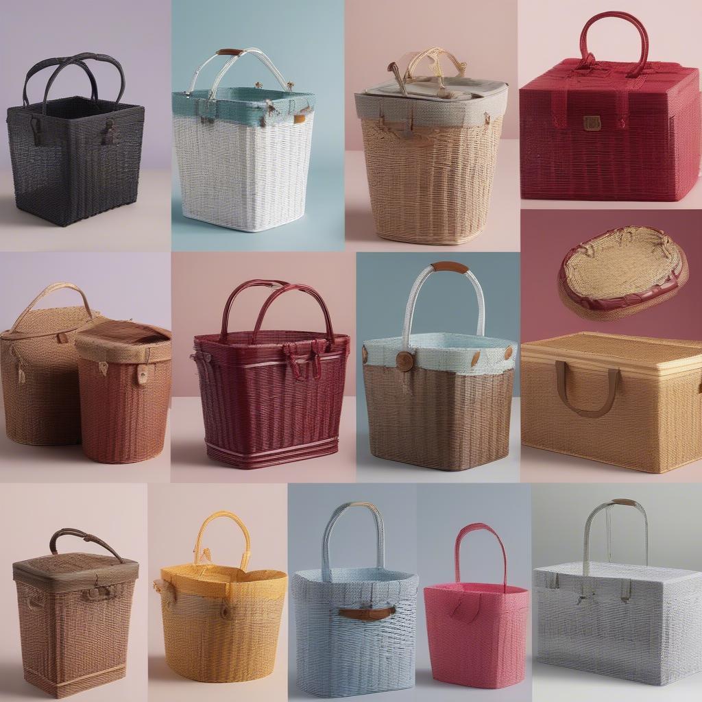 Different Styles of Plastic Basket Weave Hampers