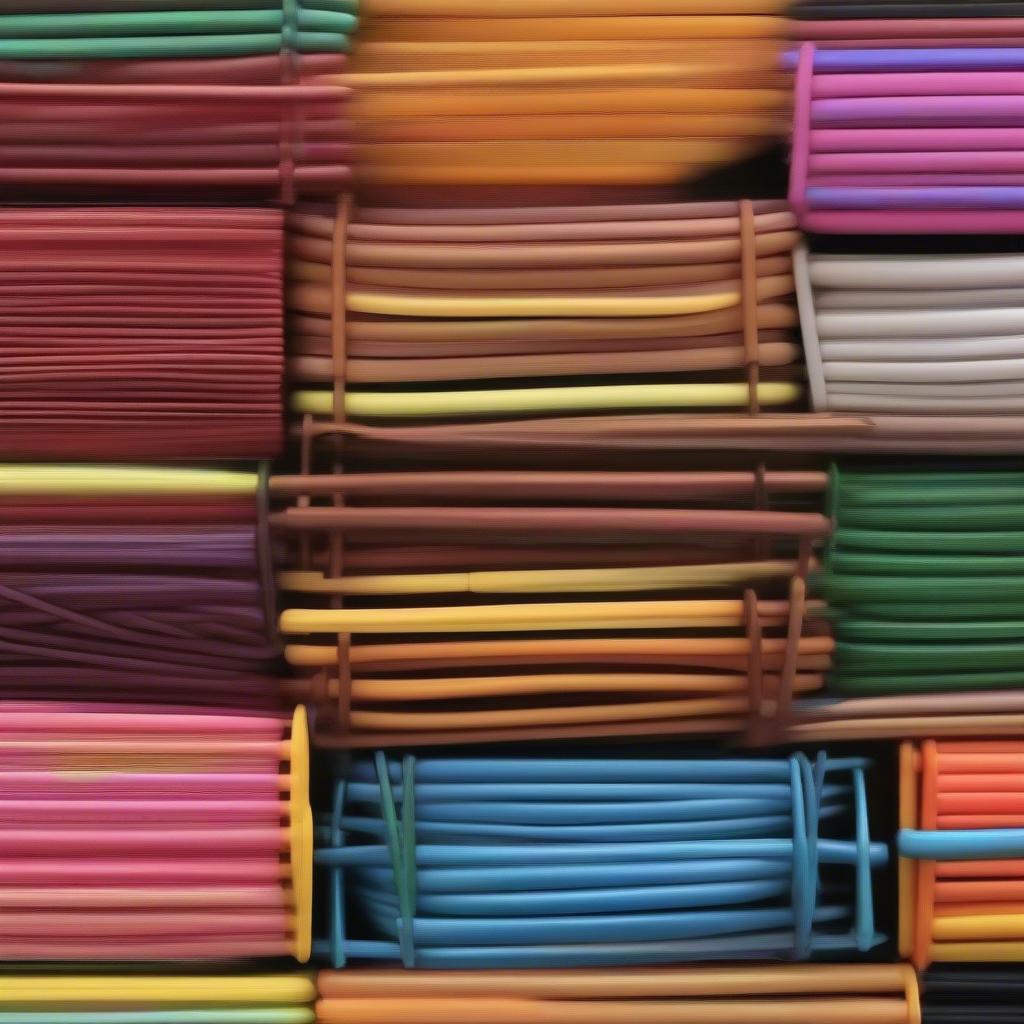 Variety of Plastic Basket Weaving Cane in Different Colors and Sizes