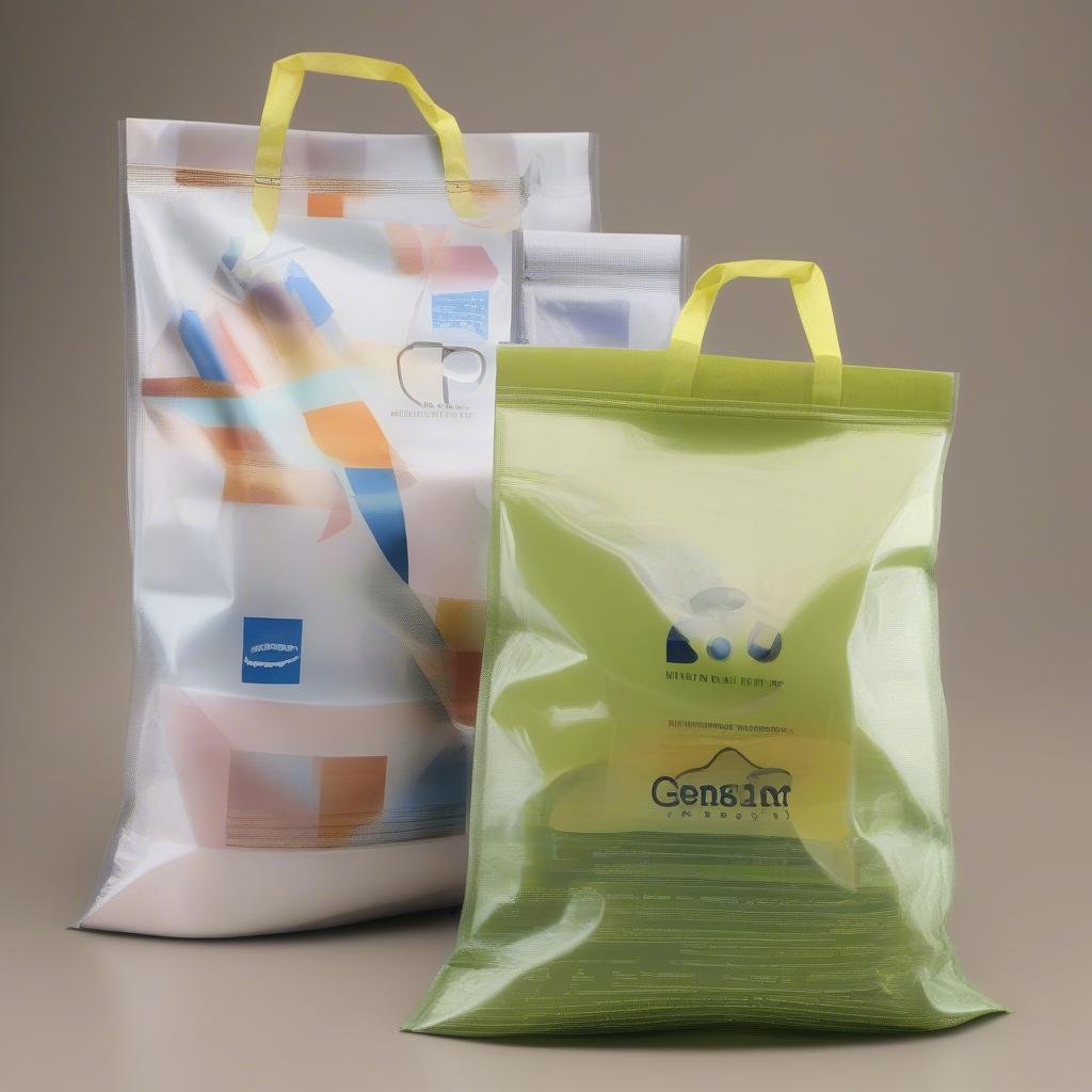 Various printing options available for customizing plastic woven BOPP bags.