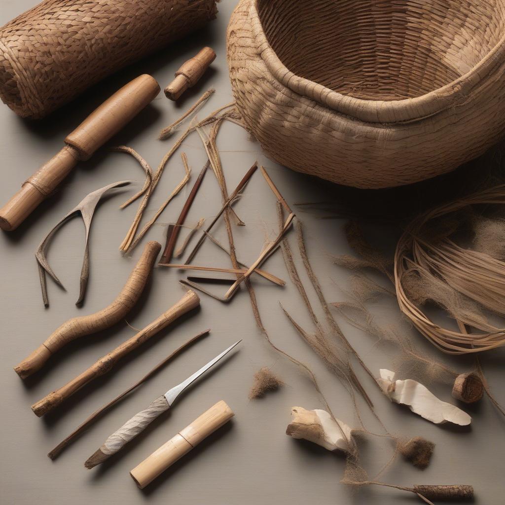 Materials and Tools Used in PNWCUCC Basket Weaving