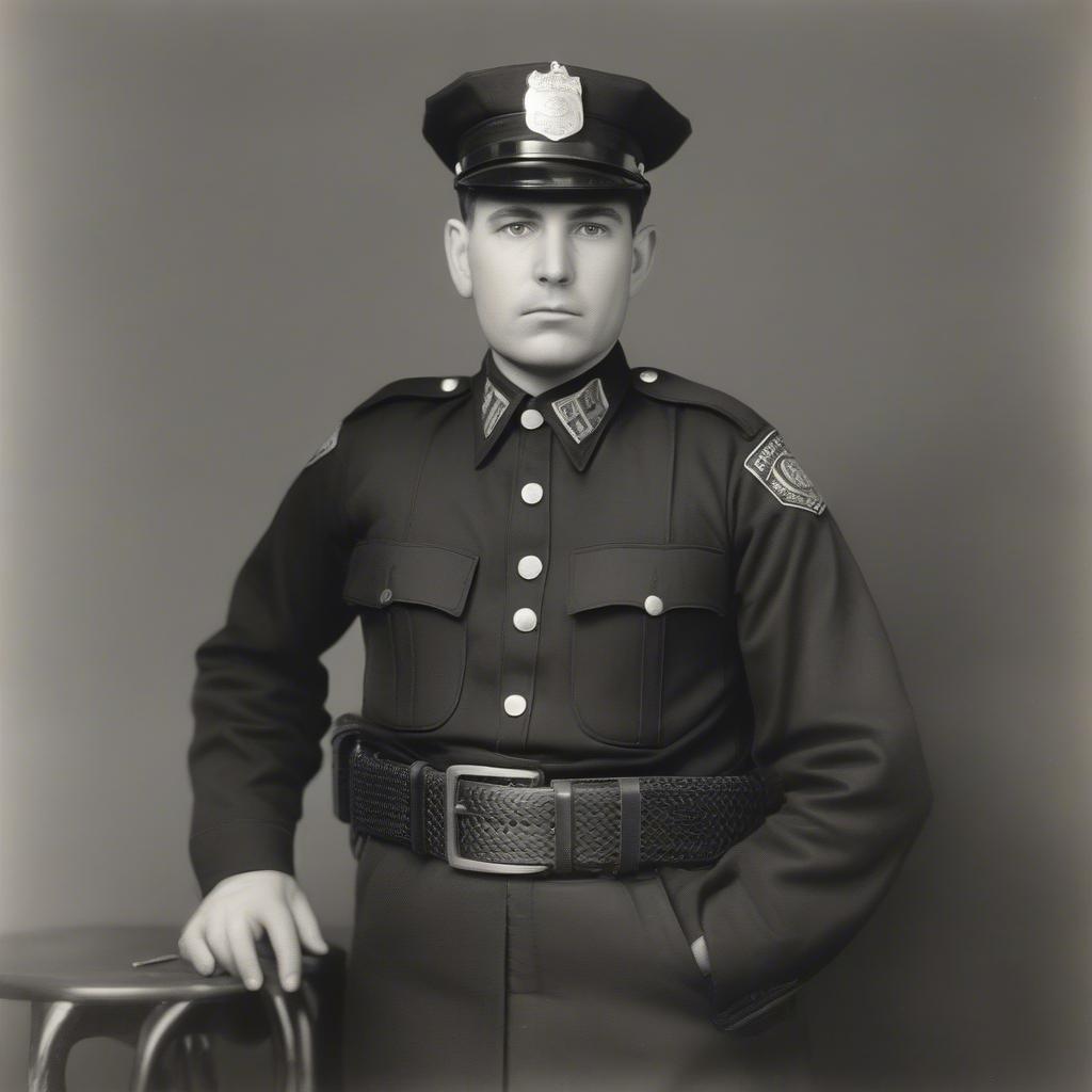 Historical Photo of Police Basket Weave Belt