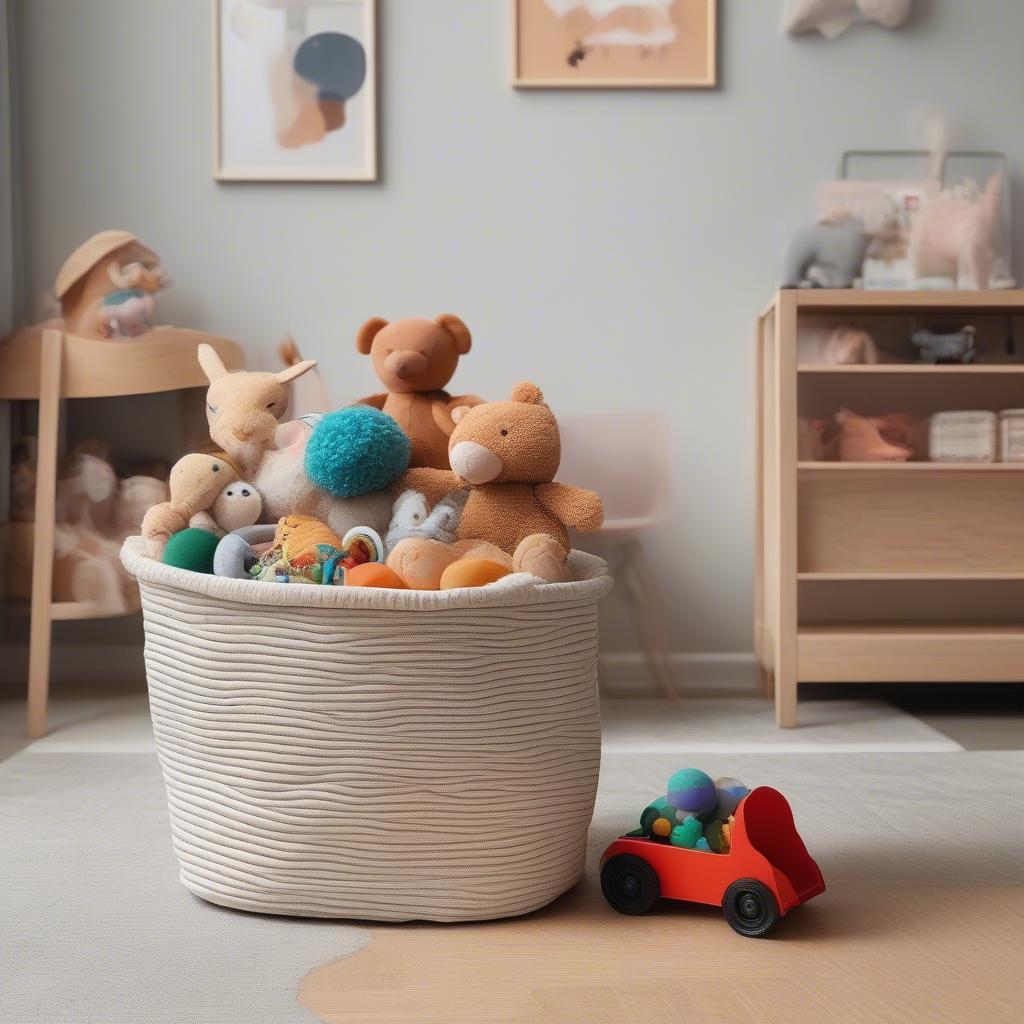 Poly Weave Basket for Toy Storage in Kid's Room