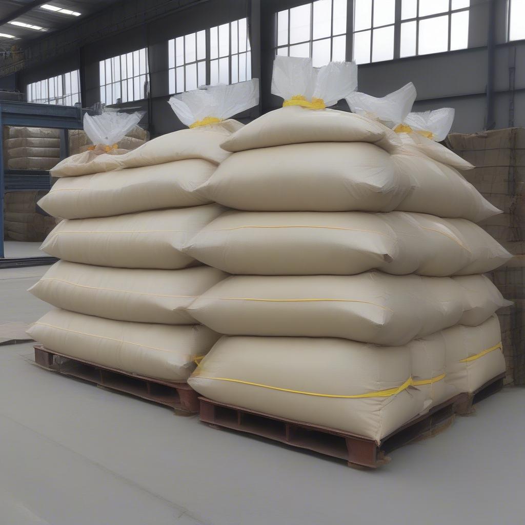 Poly woven bulk bags in different sizes and capacities, showcasing their versatility for various industrial applications.