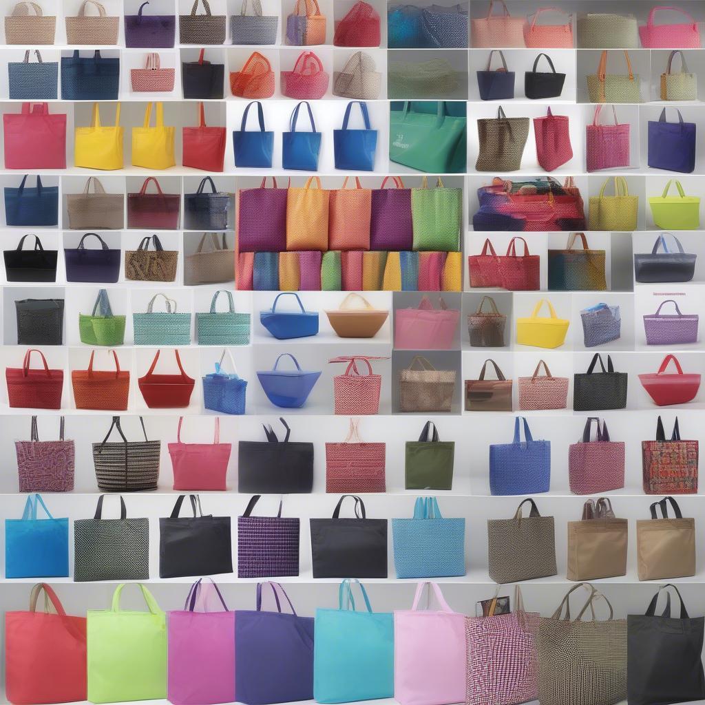 Variety of Poly Woven Tote Bags