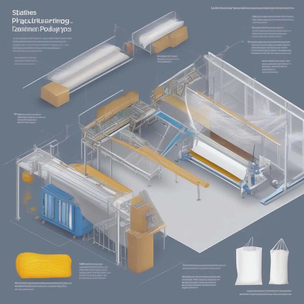 The manufacturing process of polypropylene bags, from raw material to finished product.