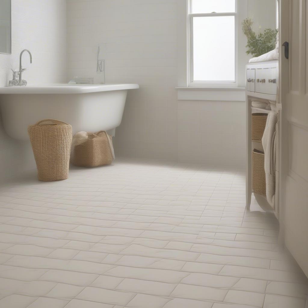 Porcelain Half Basket Weave in a Bathroom