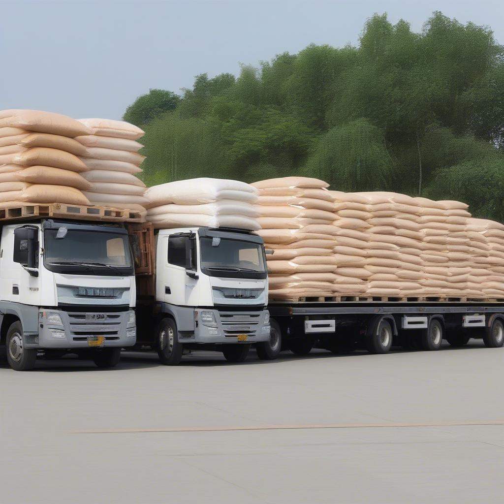 Trucks Transporting Flour in PP Woven Bags