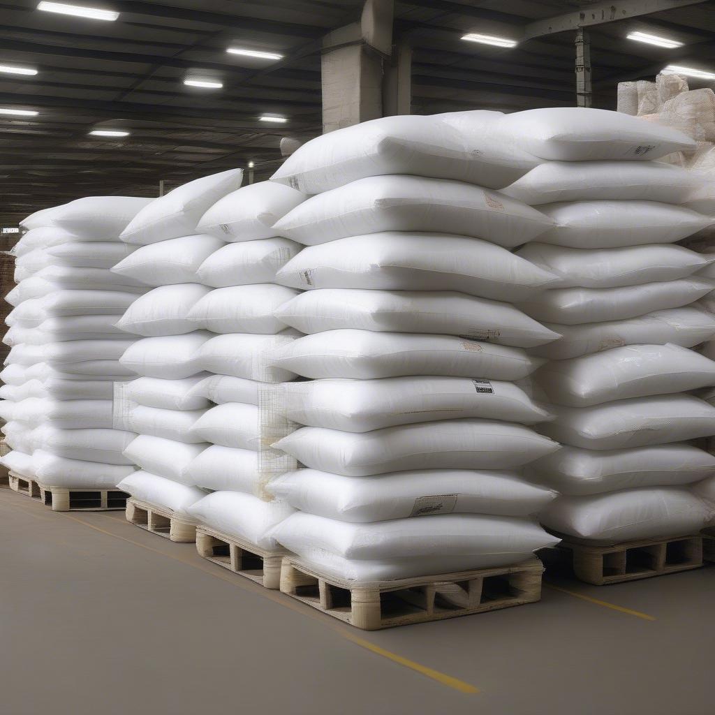 Stack of PP Woven Rice Bags