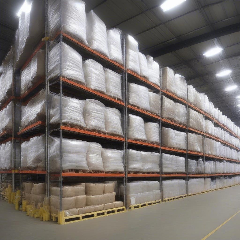 PP Woven Bags in Warehouse Setting