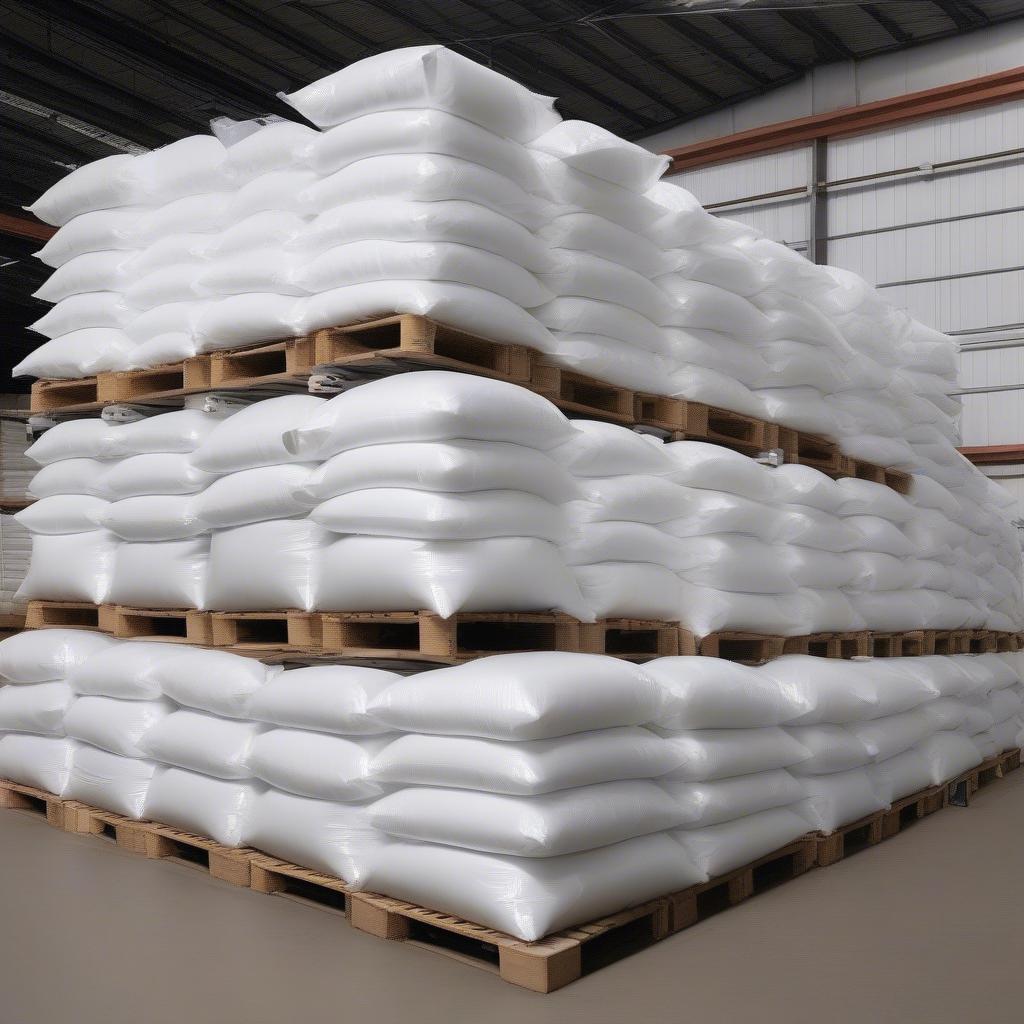 Stack of PP Woven Fertilizer Bags