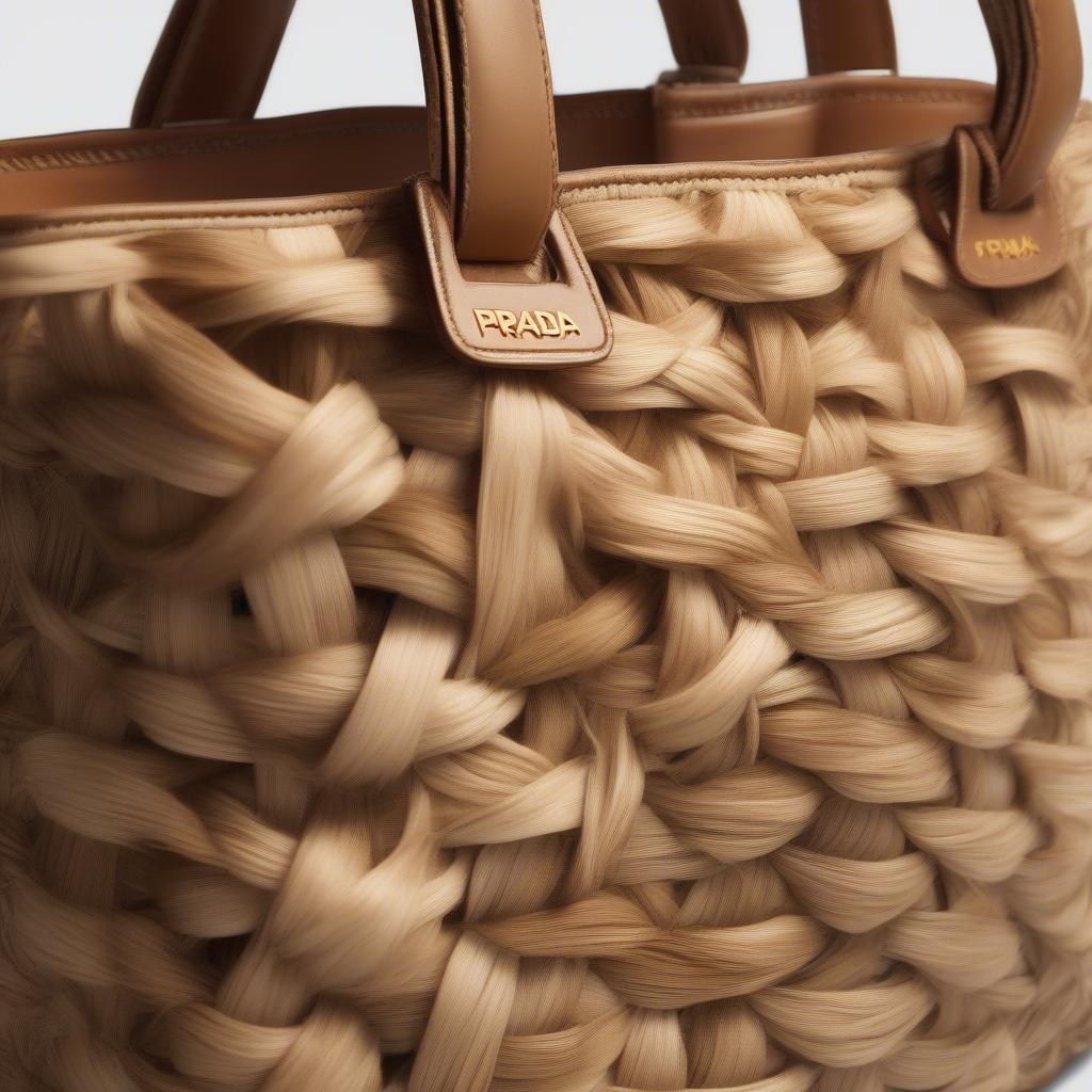 Prada Raffia Tote Bag