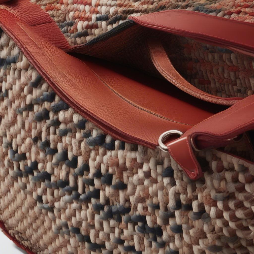 Prada Woven Bag with Circles Close Up