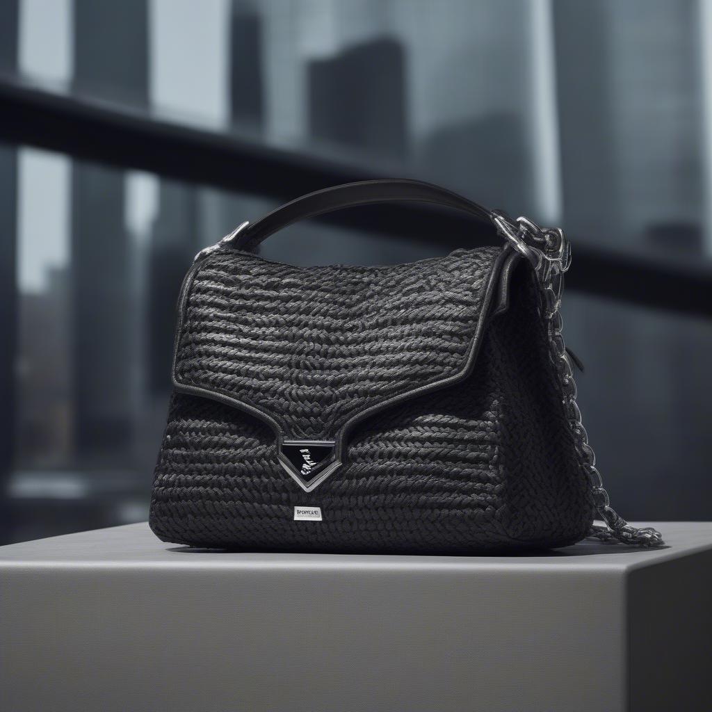 Prada Woven Leather Shoulder Bag