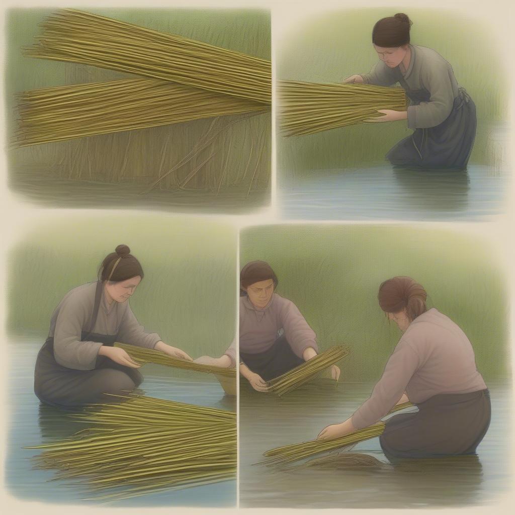 Preparing Basket Weaving Materials for Weaving