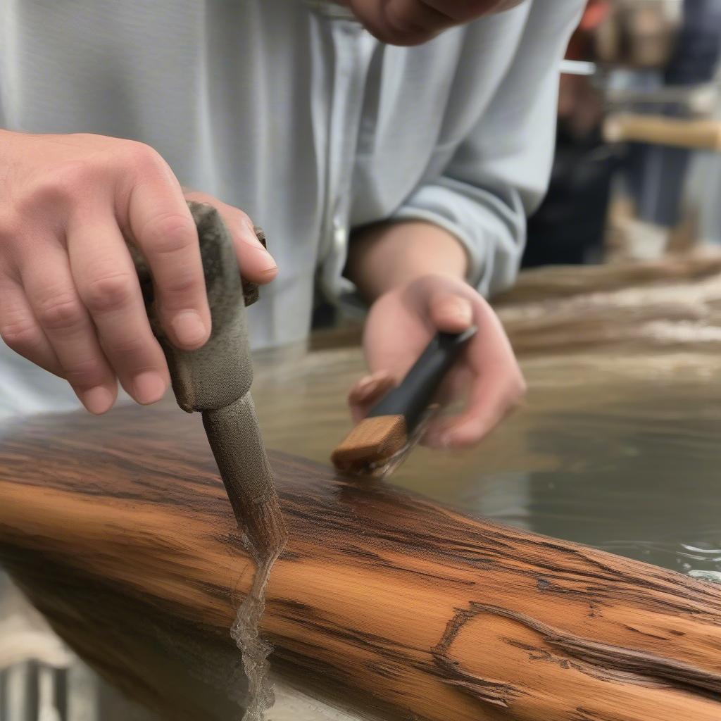 Preparing Cedar Bark for Weaving: Soaking and Splitting