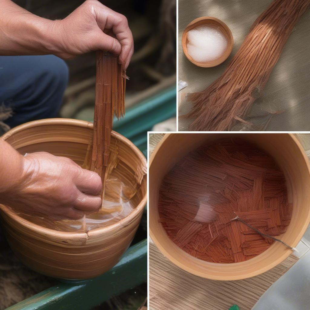 Preparing Cedar Bark for Basket Weaving