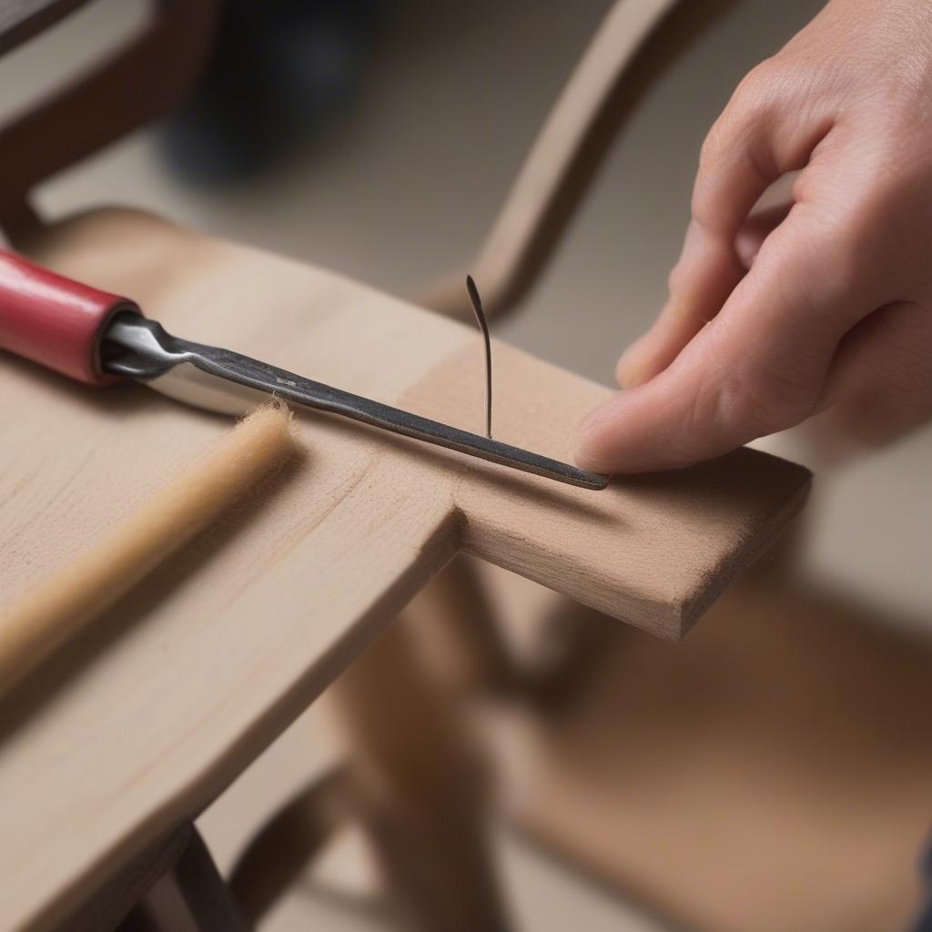 Preparing the Chair Frame for Cane Weaving