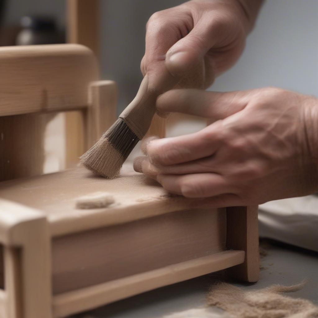 Preparing Chair Frame for Caning