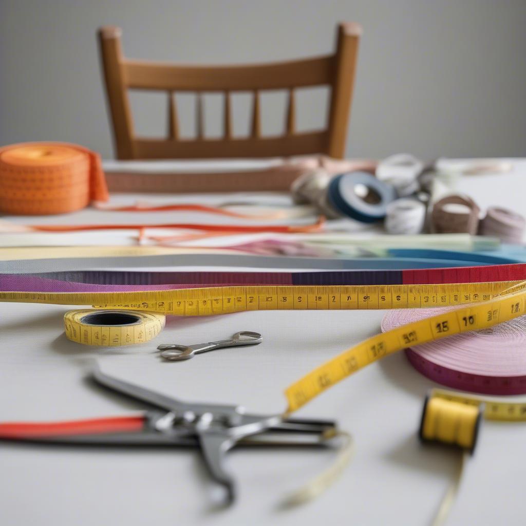 Preparing the chair frame and nylon webbing