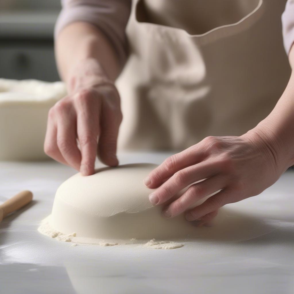 Preparing Fondant for Basket Weave Cake