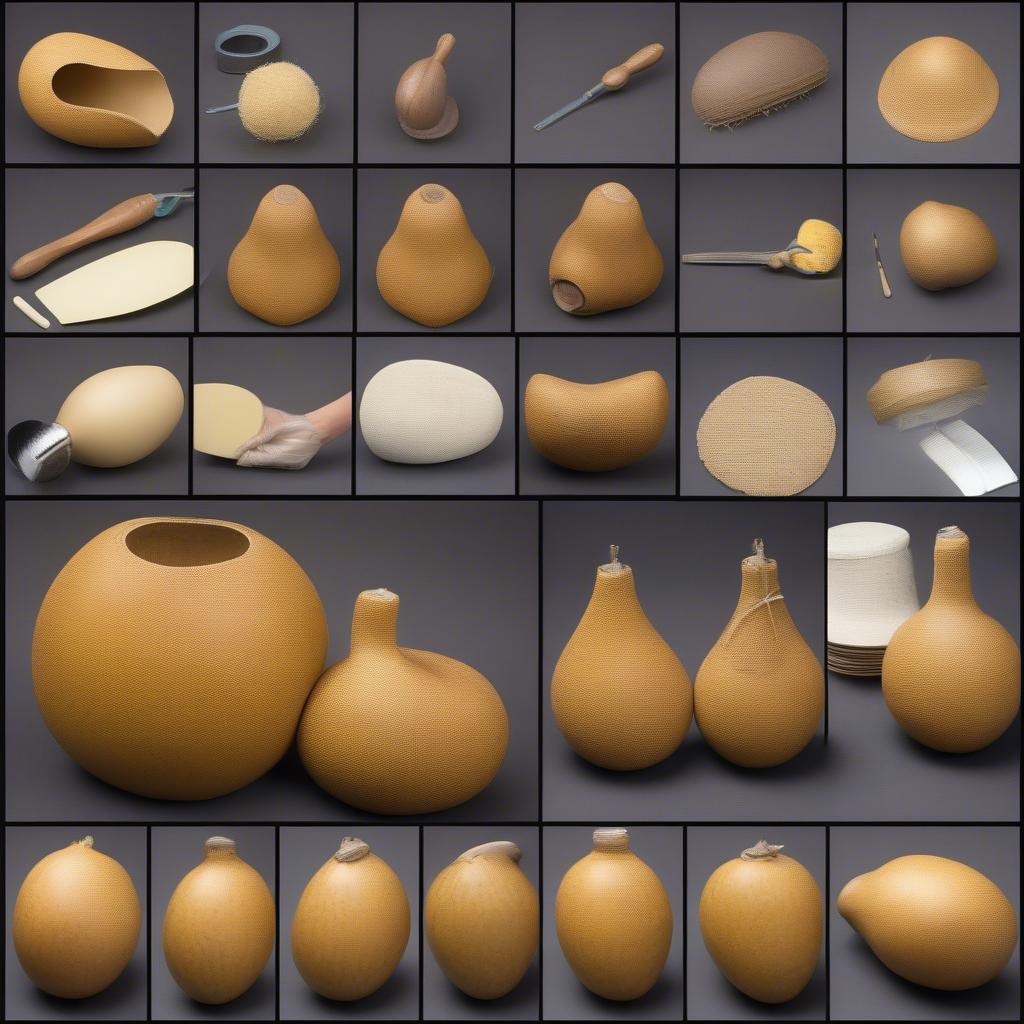 Preparing a Gourd for Weaving