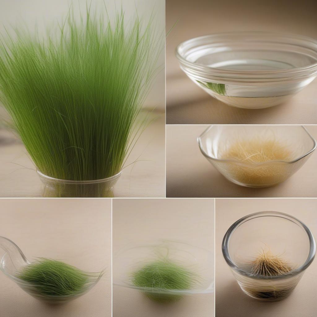 Preparing Grasses for Basket Weaving by Soaking