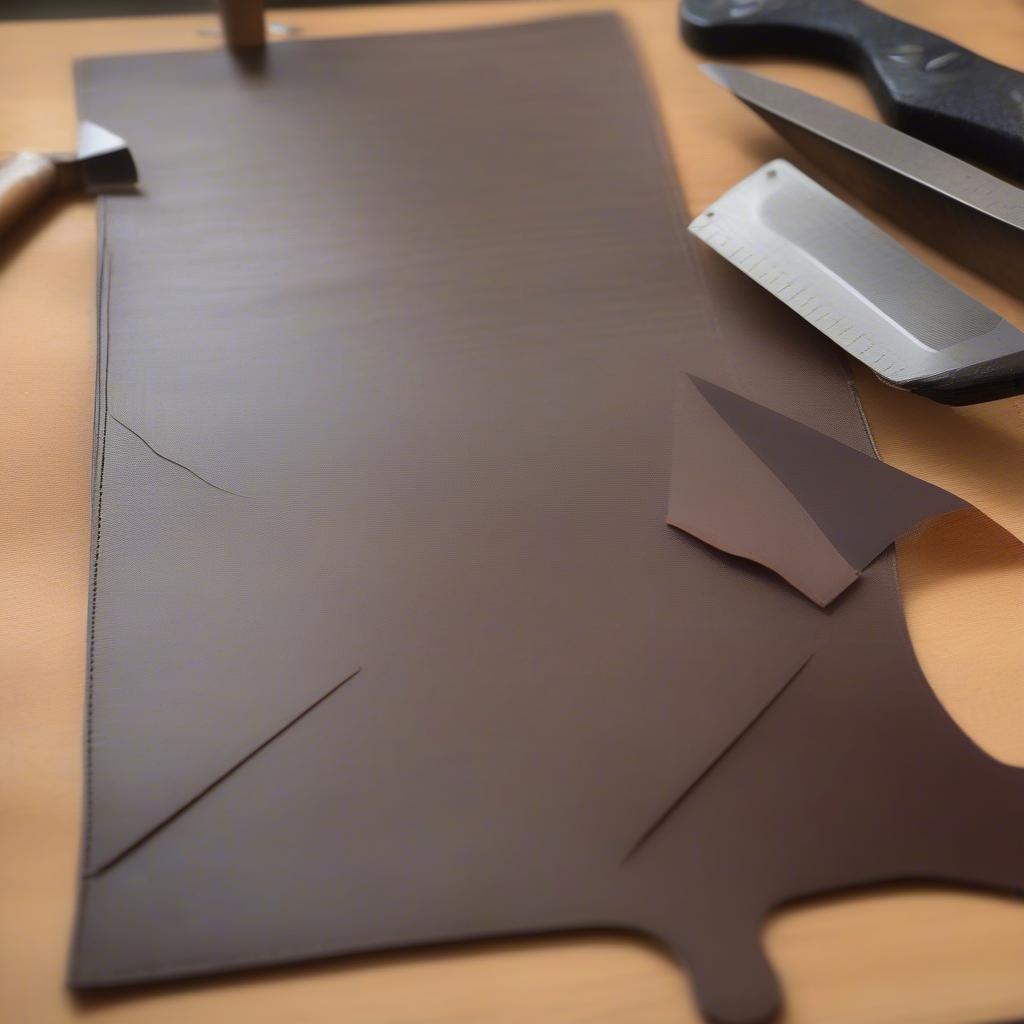 Preparing leather strips for a basket weave belt